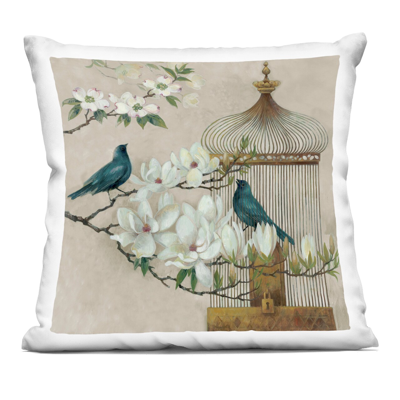 Stupell Industries Floral Bluebird Menagerie Indoor Pillow, 18 x 7 x 18